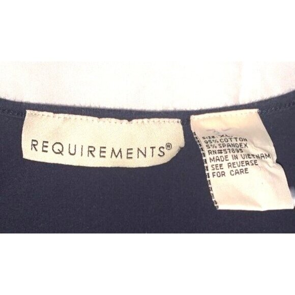 Requirements Navy Sleeveless Tank Top With Metal Accent Front Womens Size L Cott - Picture 2 of 5